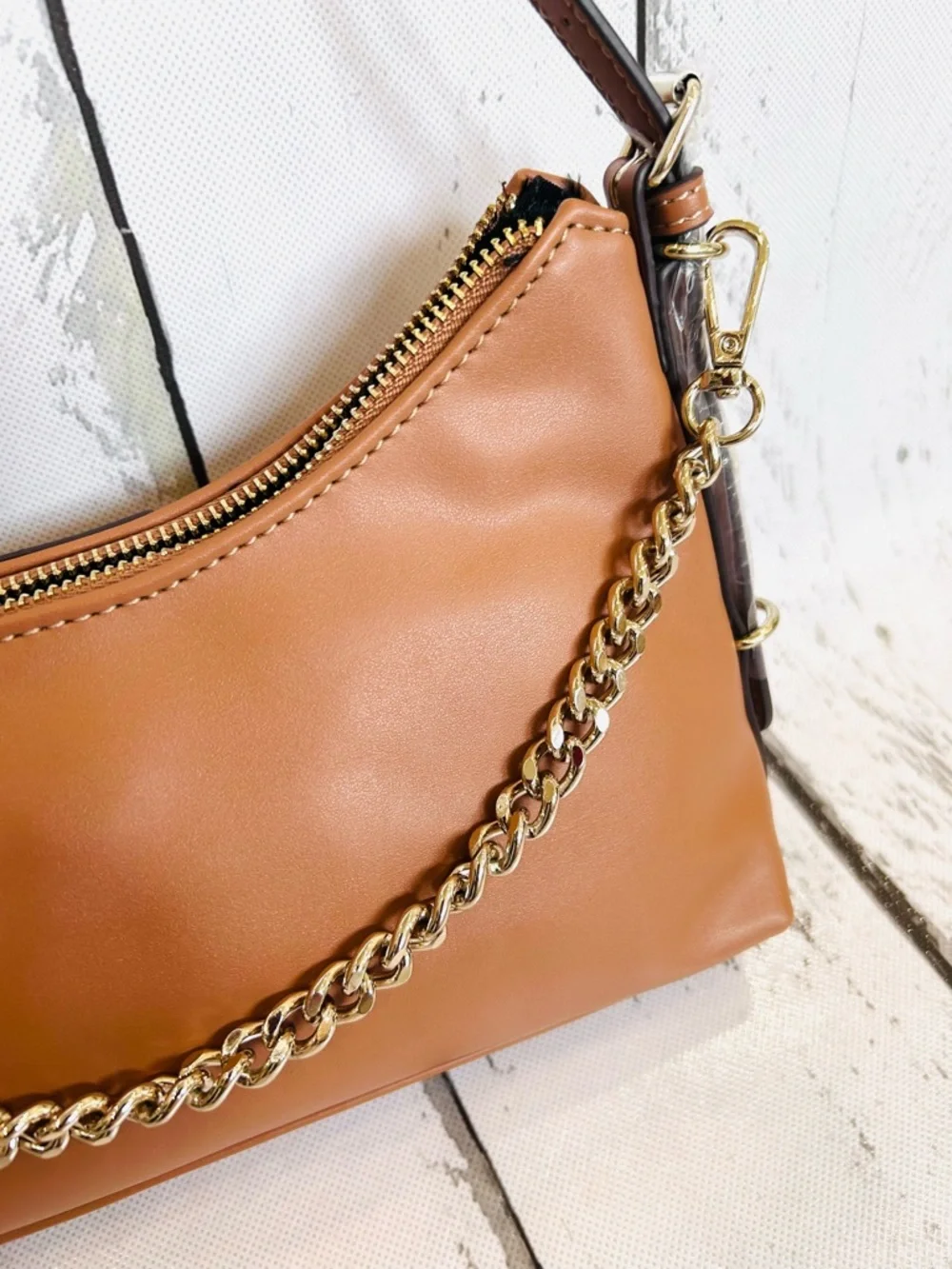 True Religion Women's Shoulder Bag in Tan Brown with Gold Hardware - Picture 6 of 10